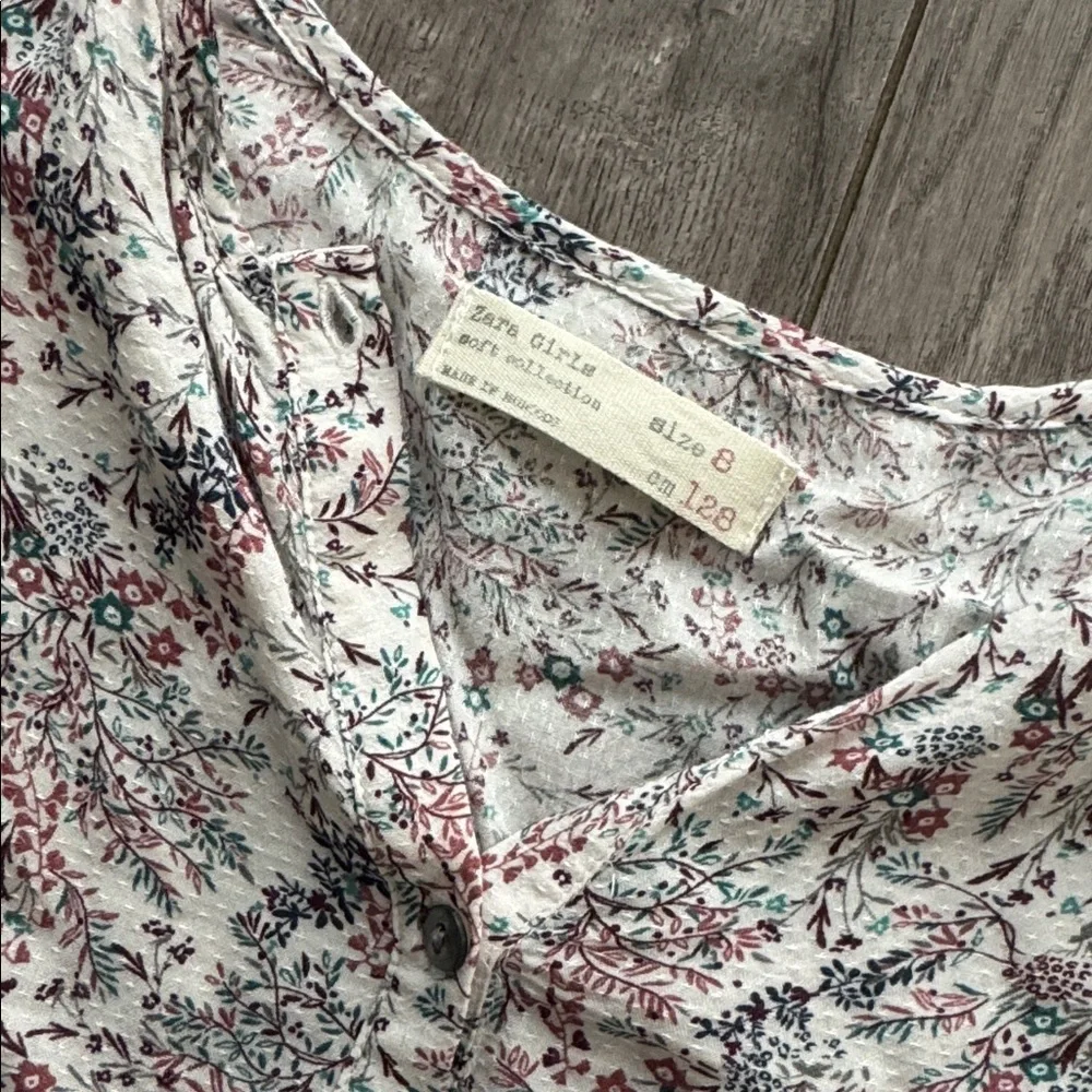 Zara girls soft collection floral blouse 8
